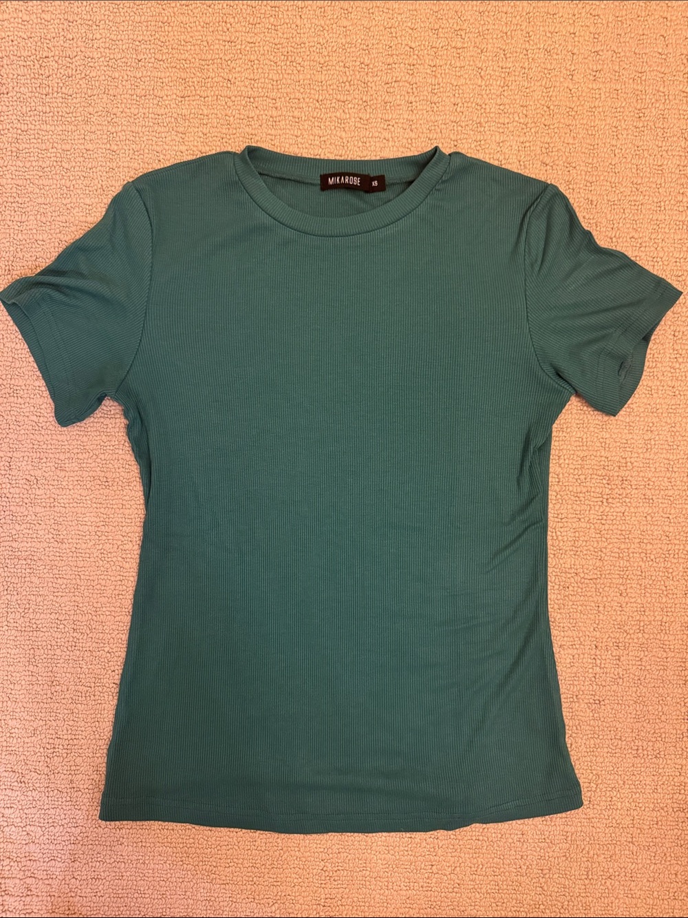 Mikarose Short Sleeve Ribbed Tee - Teal Green